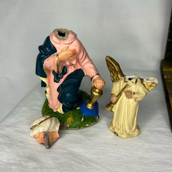 Vintage Nativity Made In Germany Some Figures in Italy, some unmarked 18 pieces - Picture 7 of 14